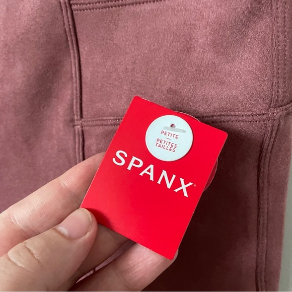 NEW Spanx Faux Suede Leggings Rich Rose Pink Petite Medium 20322Q NWT - Picture 6 of 11